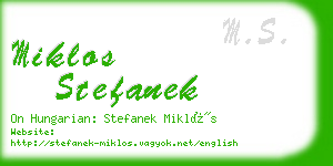 miklos stefanek business card